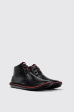Beetle Black Leather Ankle Boots for Men.