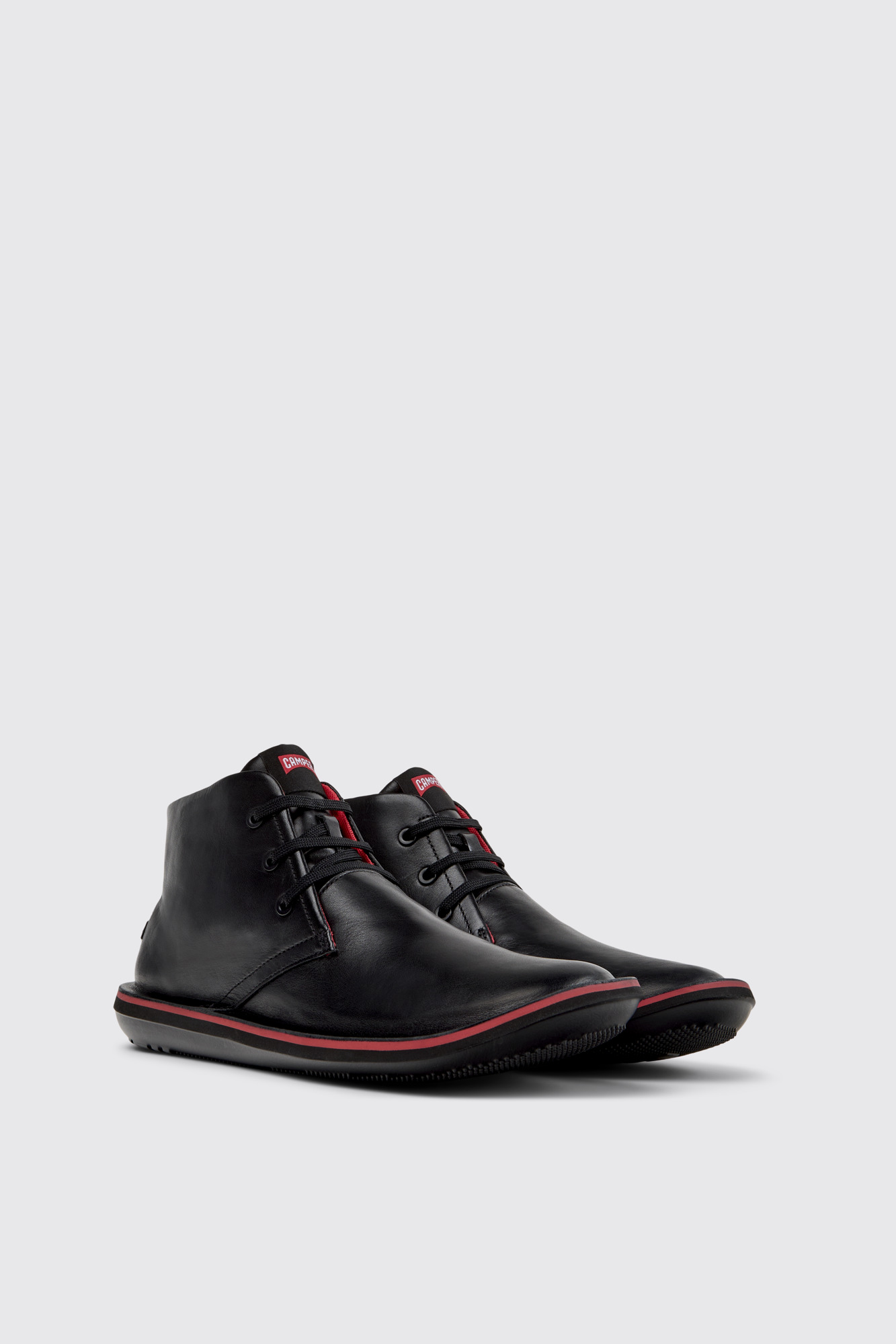 Beetle Black Leather Ankle Boots for Men.