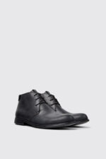 Mil 1913 Black Leather Ankle Boots for Men.