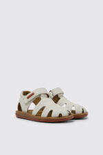 Bicho White leather sandals for kids