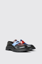 Twins Black leather loafers for men
