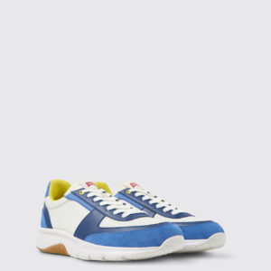 Drift Blue and white recycled polyester sneakers for men