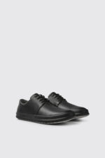 Chasis Black Leather Shoes for Men.