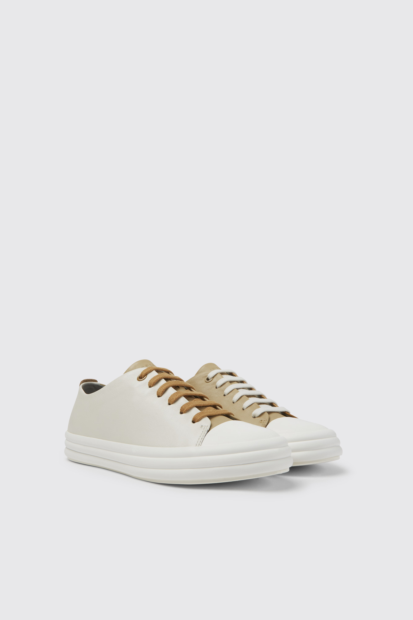 Twins Brown, beige, and white sneakers for women