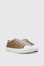 Twins Gray Leather Sneakers for Women.
