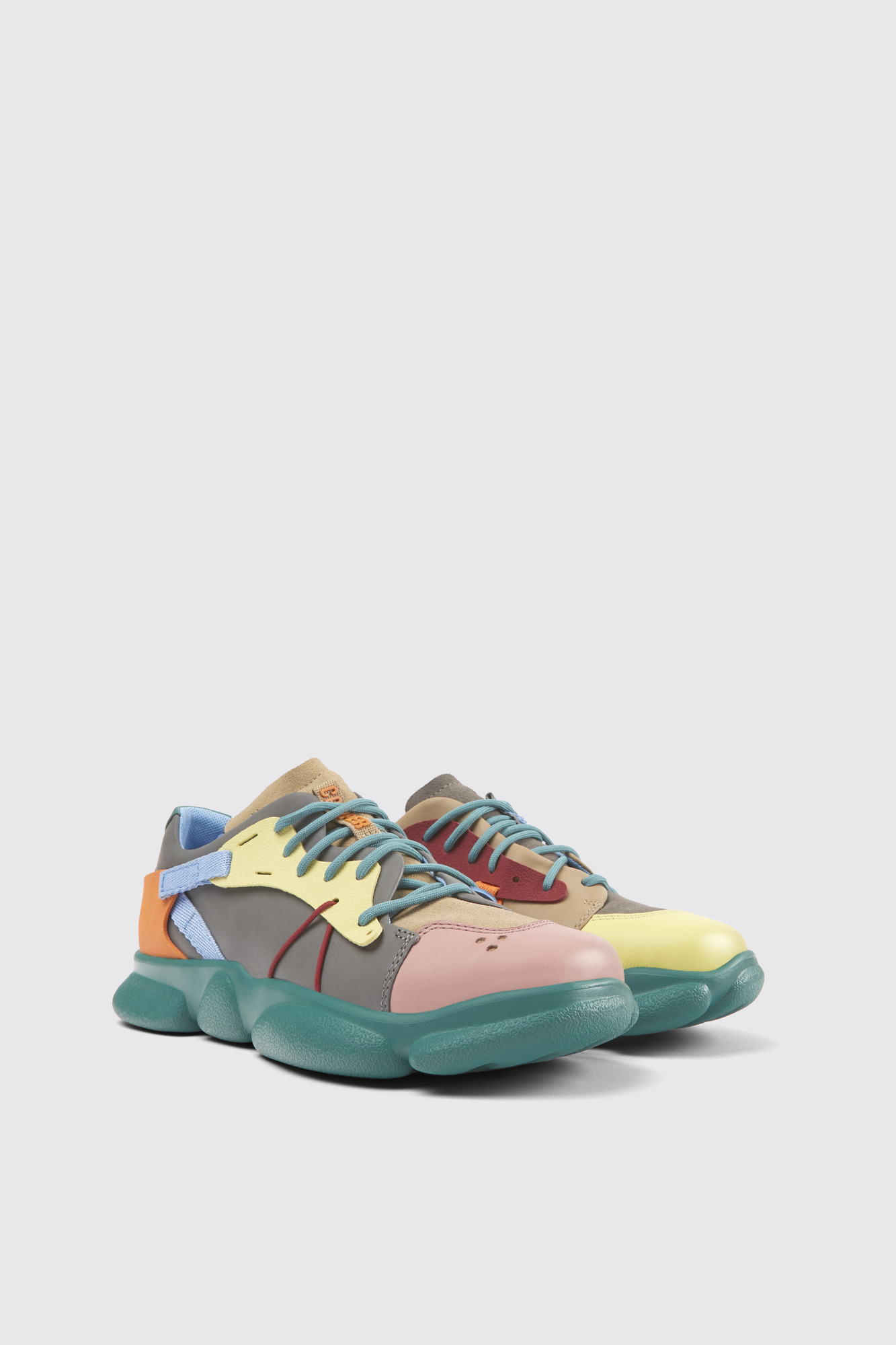Twins Multicolored leather and nubuck sneakers for women