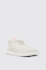 Runner K21 Gray Leather Ankle Boots for Men.
