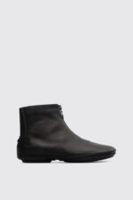 Right Black zip up ankle boot for women