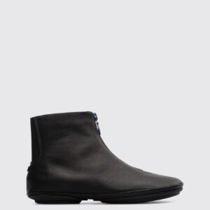 Right Black zip up ankle boot for women