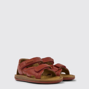 Bicho Red leather sandals for kids