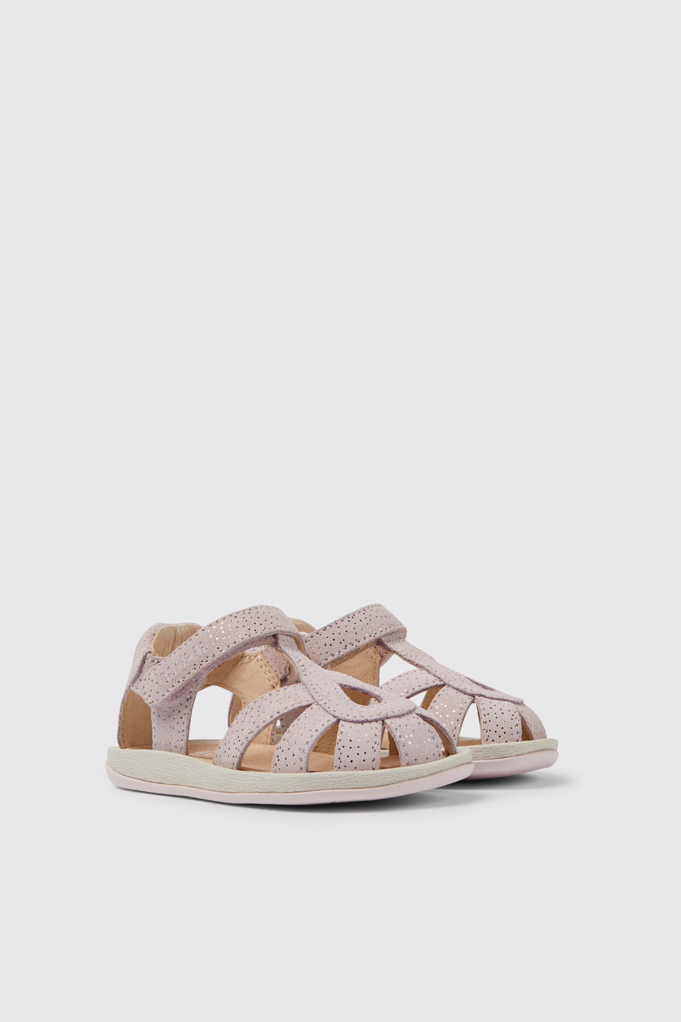 Bicho Pink nubuck sandals with glitter effect