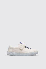 Peu Touring White shoe with velcro and laces for kids