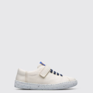 Peu Touring White shoe with velcro and laces for kids