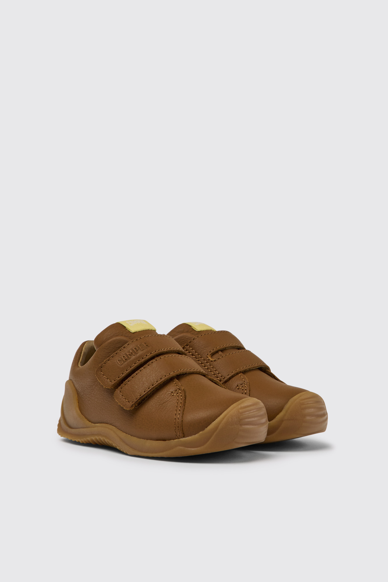 Dadda Brown leather sneakers for kids