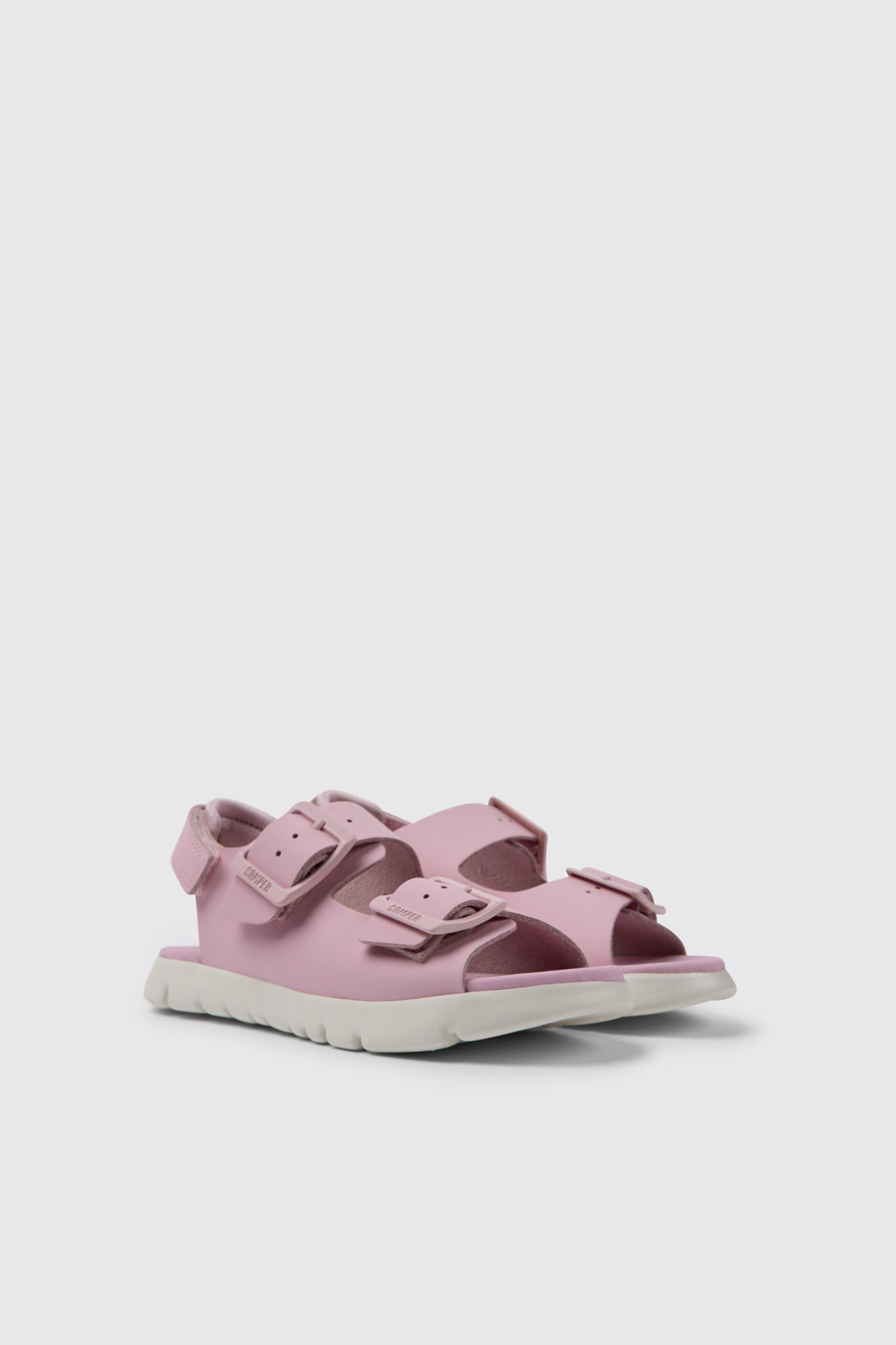 Oruga Pink leather sandals for kids