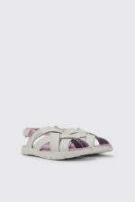 Oruga White leather sandals for kids