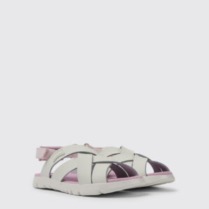 Oruga White leather sandals for kids