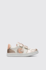 Runner White, pink and metallic pink sneaker for kids
