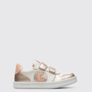 Runner White, pink and metallic pink sneaker for kids