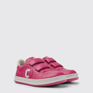 Runner Pink and white leather sneakers for kids