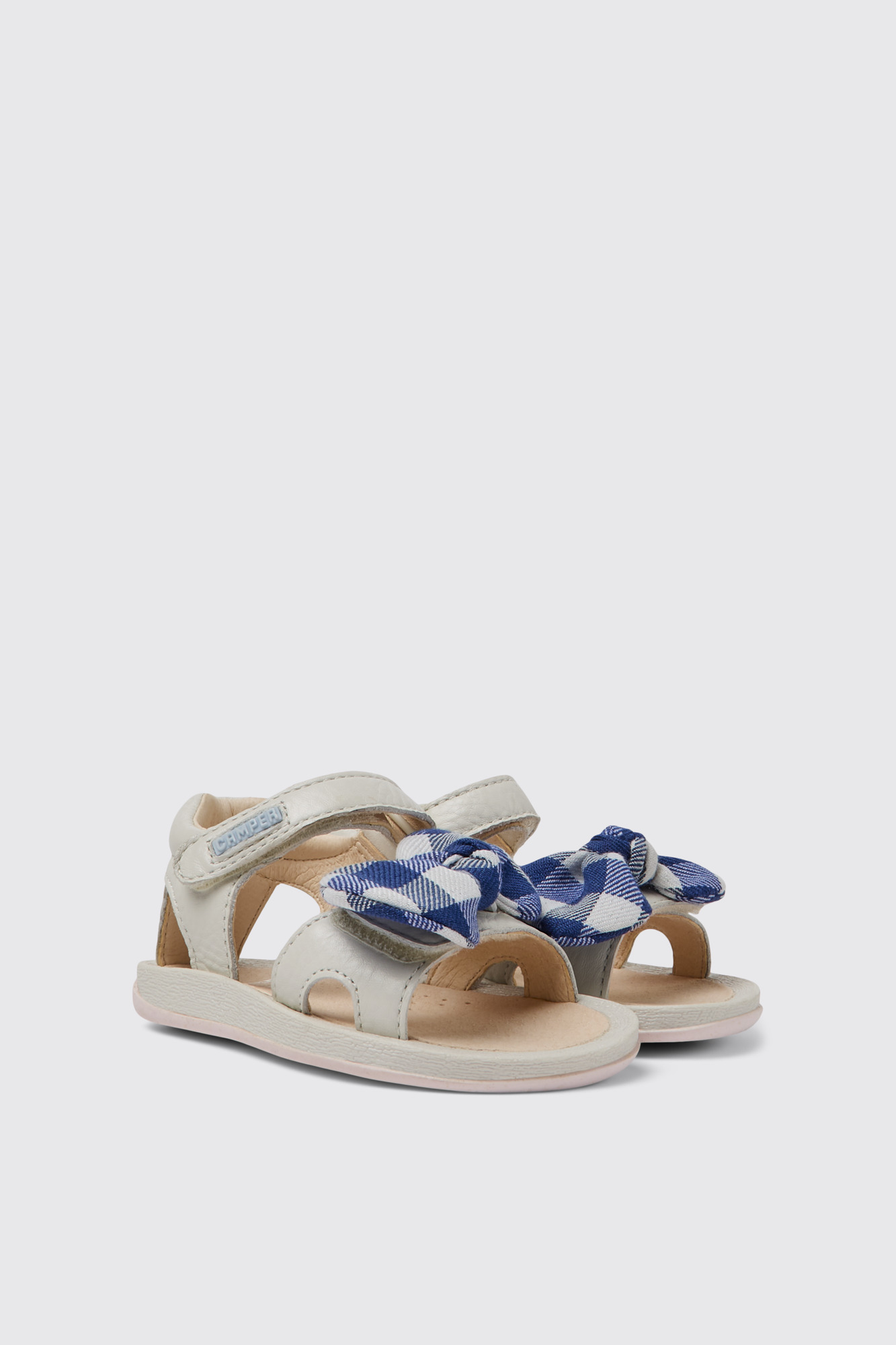 Bicho White leather sandals for kids