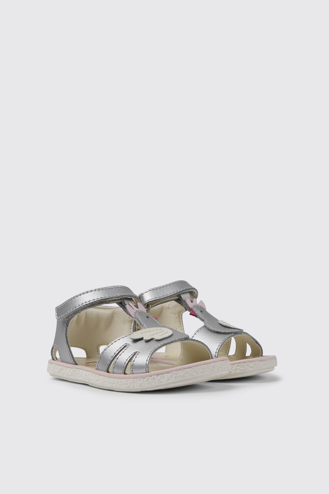 Miko Silver leather sandals for girls