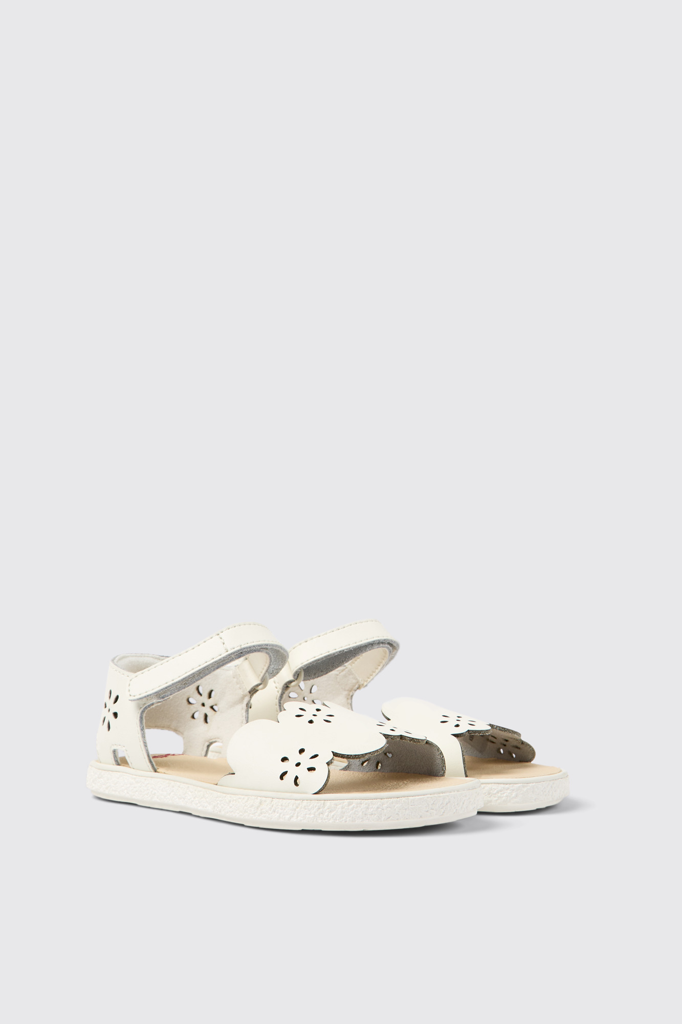 Miko White leather sandals for girls