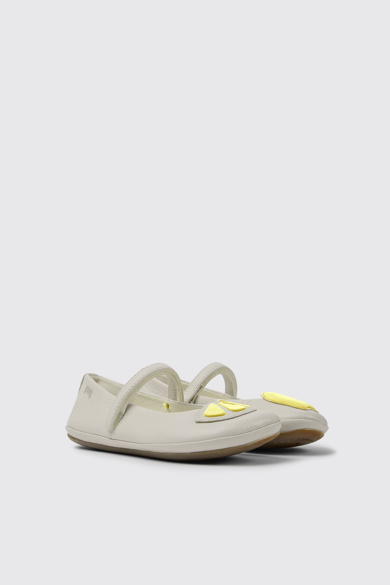 Twins White leather ballerinas for girls