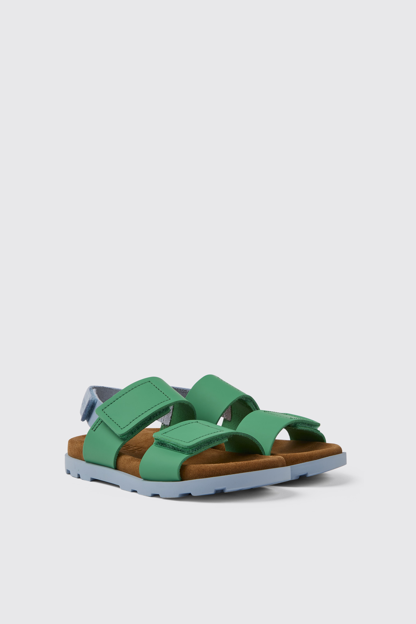 Brutus Sandal Green and blue leather sandals for kids