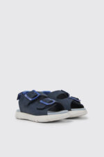 Oruga Blue leather sandals for kids