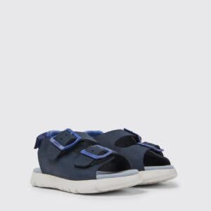Oruga Blue leather sandals for kids