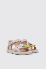 Twins Pink leather sandals for girls