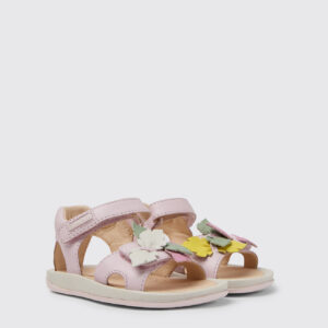 Twins Pink leather sandals for girls