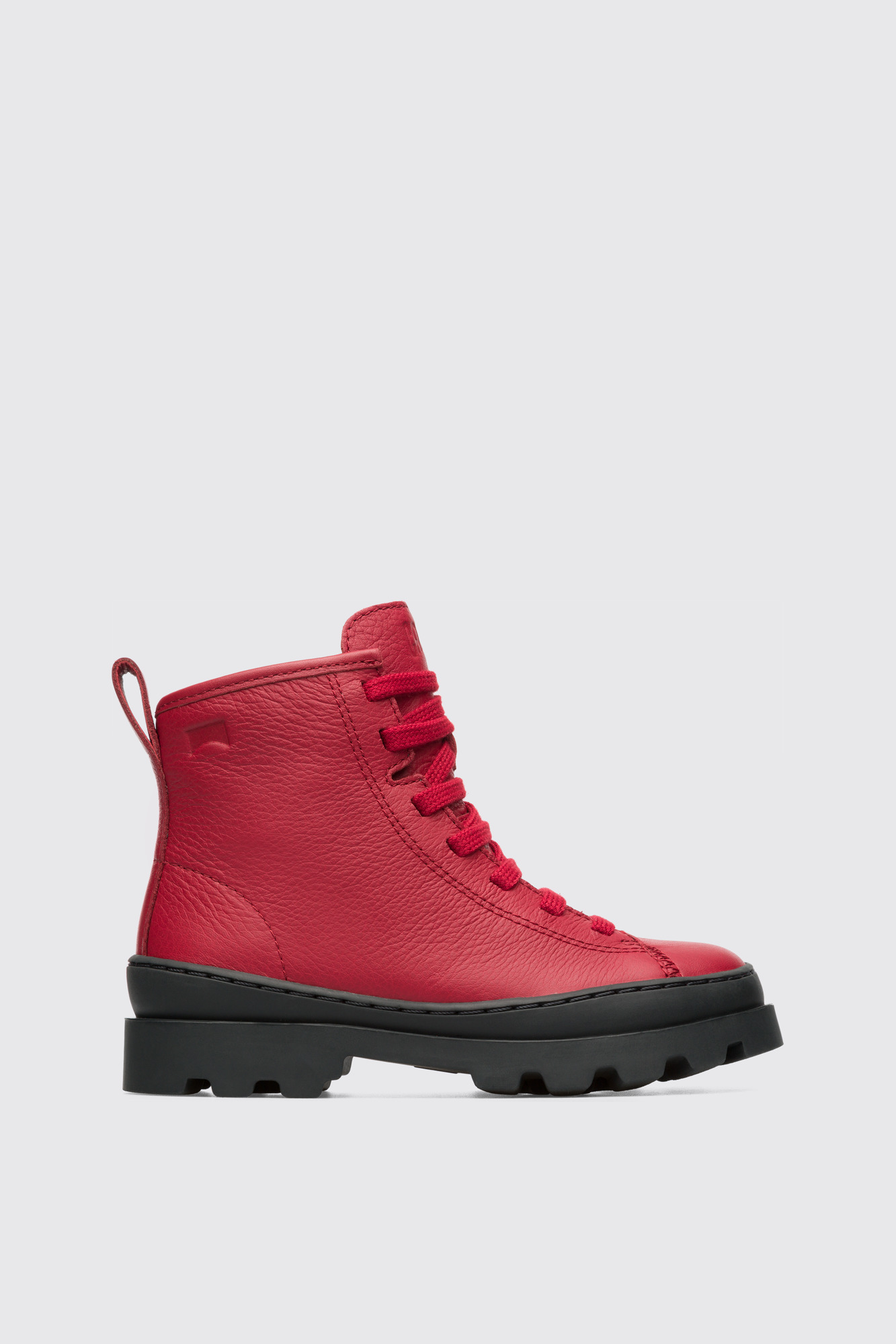 Brutus Red lace up ankle boot for kids
