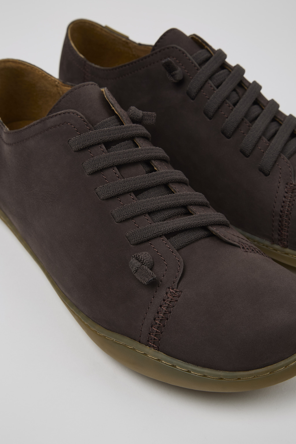 Peu Brown Nubuck Leather Shoes for Men.