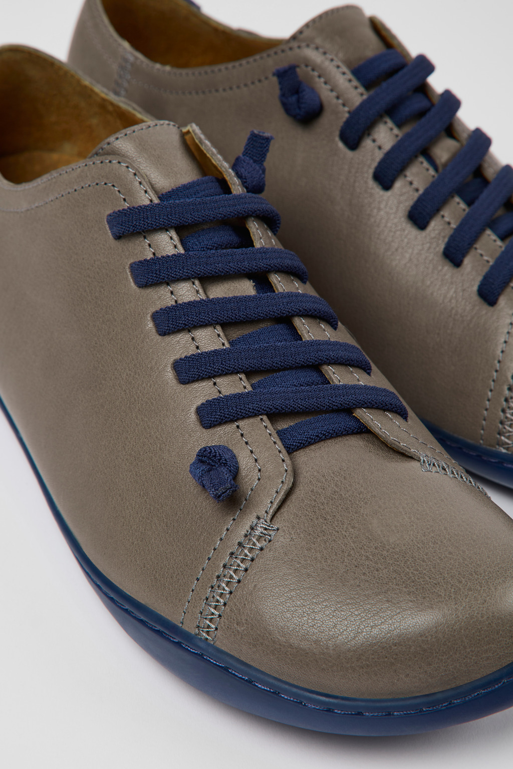 Peu Gray leather shoes for men
