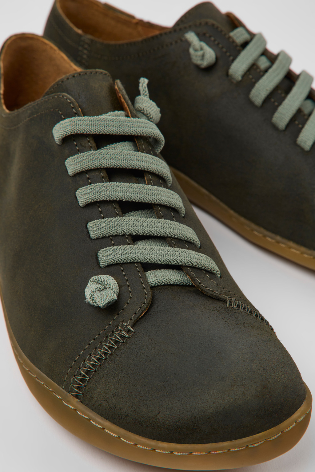Peu Green-gray nubuck shoes for men