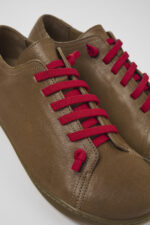 Peu Beige Leather Shoes for Men
