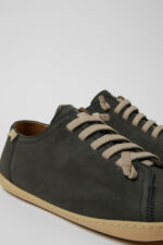 Peu Gray Leather Shoes for Men.