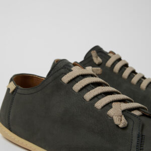 Peu Gray Leather Shoes for Men.