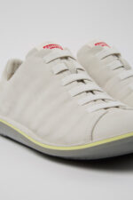 Beetle White Nubuck Shoes for Men.