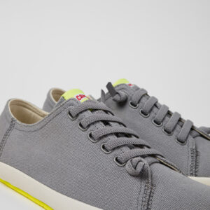 Peu Rambla Gray Recycled Cotton Sneakers for Men.