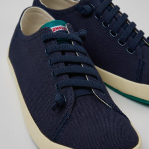 Peu Rambla Blue Recycled Cotton Sneakers for Men.