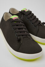 Peu Rambla Gray Recycled Cotton Sneakers for Men.
