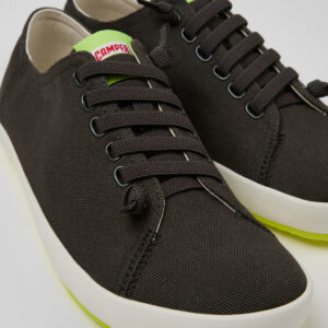 Peu Rambla Gray Recycled Cotton Sneakers for Men.