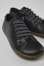 Peu Black Vegetable-Tanned Leather Shoes for Women.