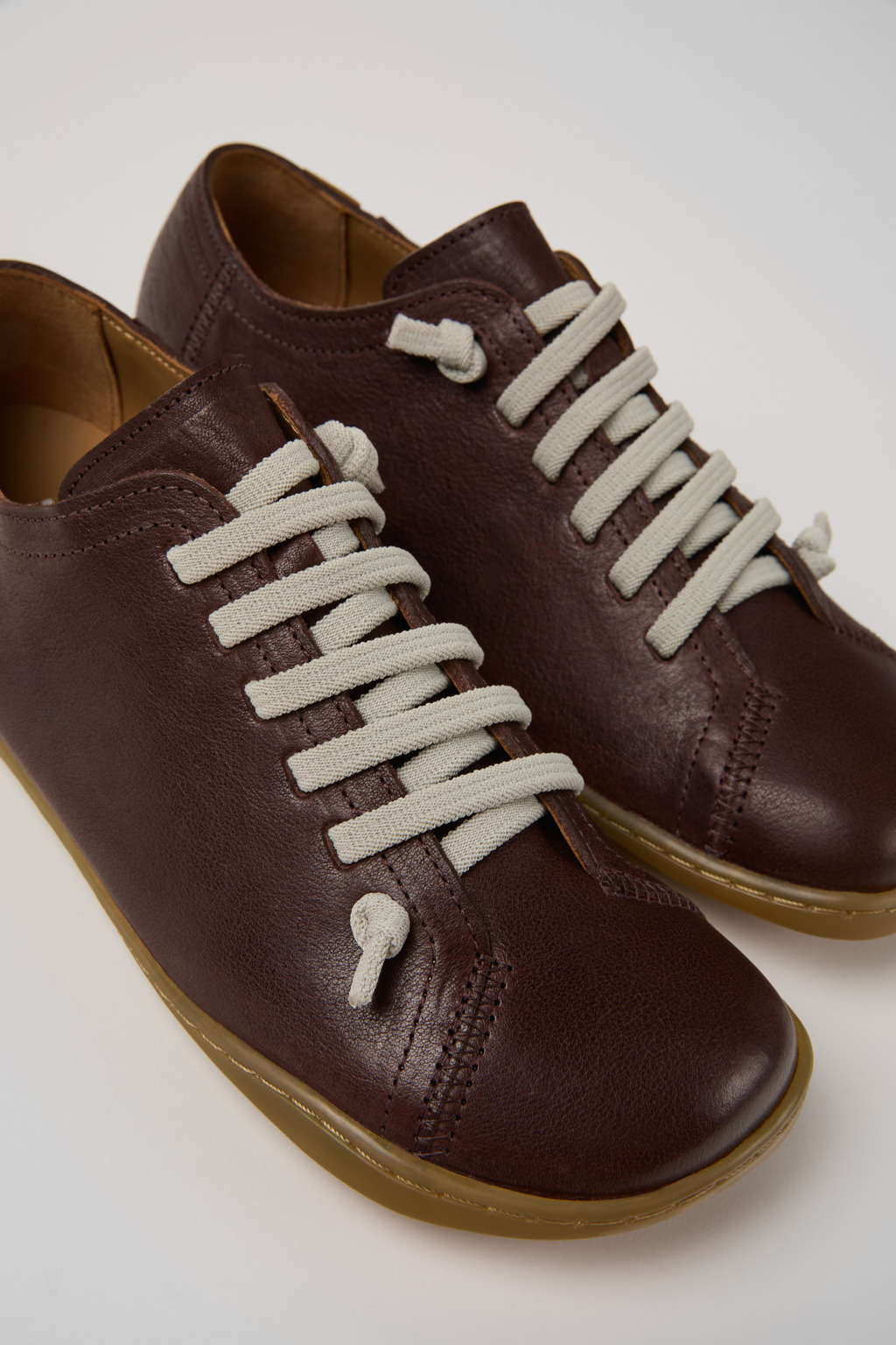 Peu Burgundy Leather Shoes for Women.
