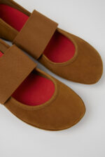 Right Brown nubuck ballerina flats for women