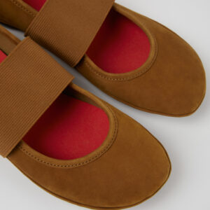 Right Brown nubuck ballerina flats for women