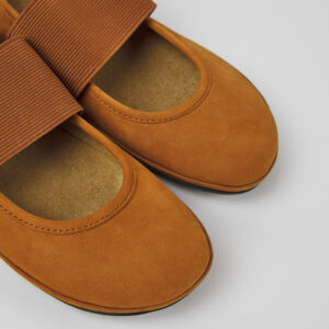 Right Brown nubuck ballerinas for women